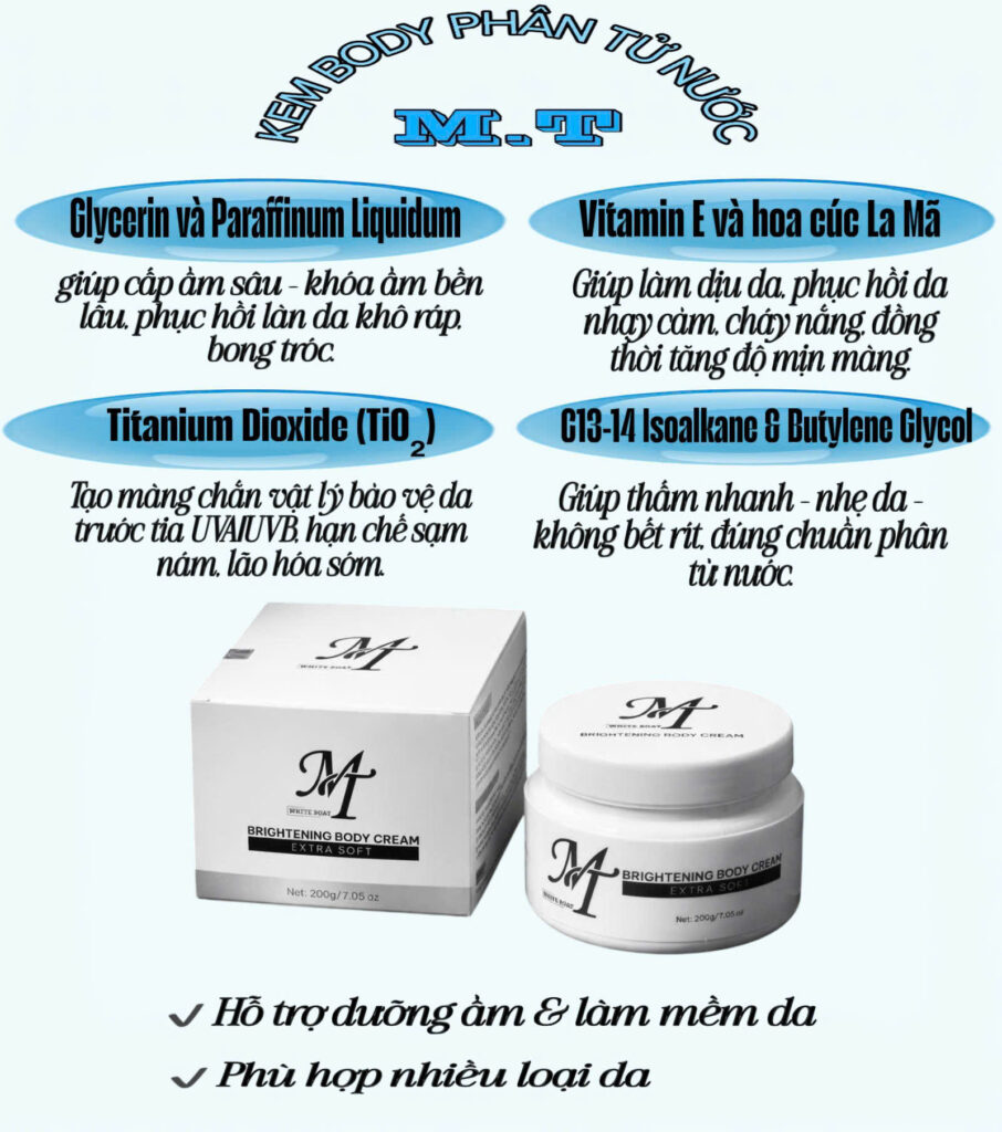 mt brightening body cream 200g/1hộp – combo tiết kiệm 1–5 hộp